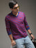 Mens Full Sleeve Polo Neck Striped Regular Fit Tshirts