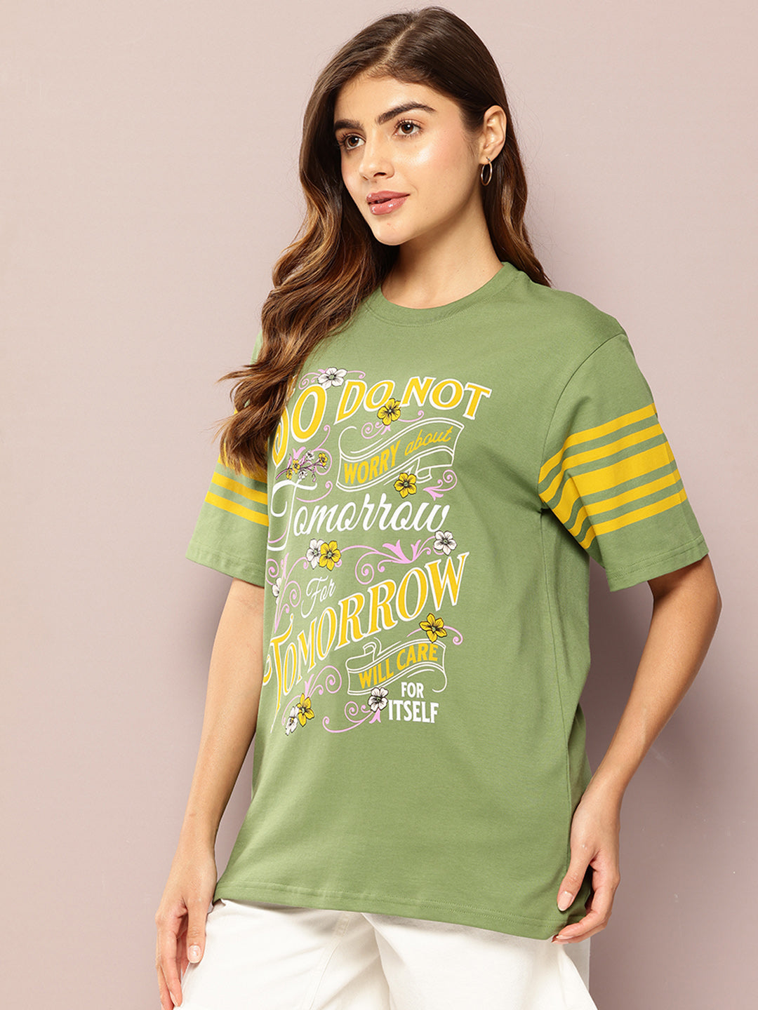 Womens Short Sleeve Printed Oversized Fit Tshirt