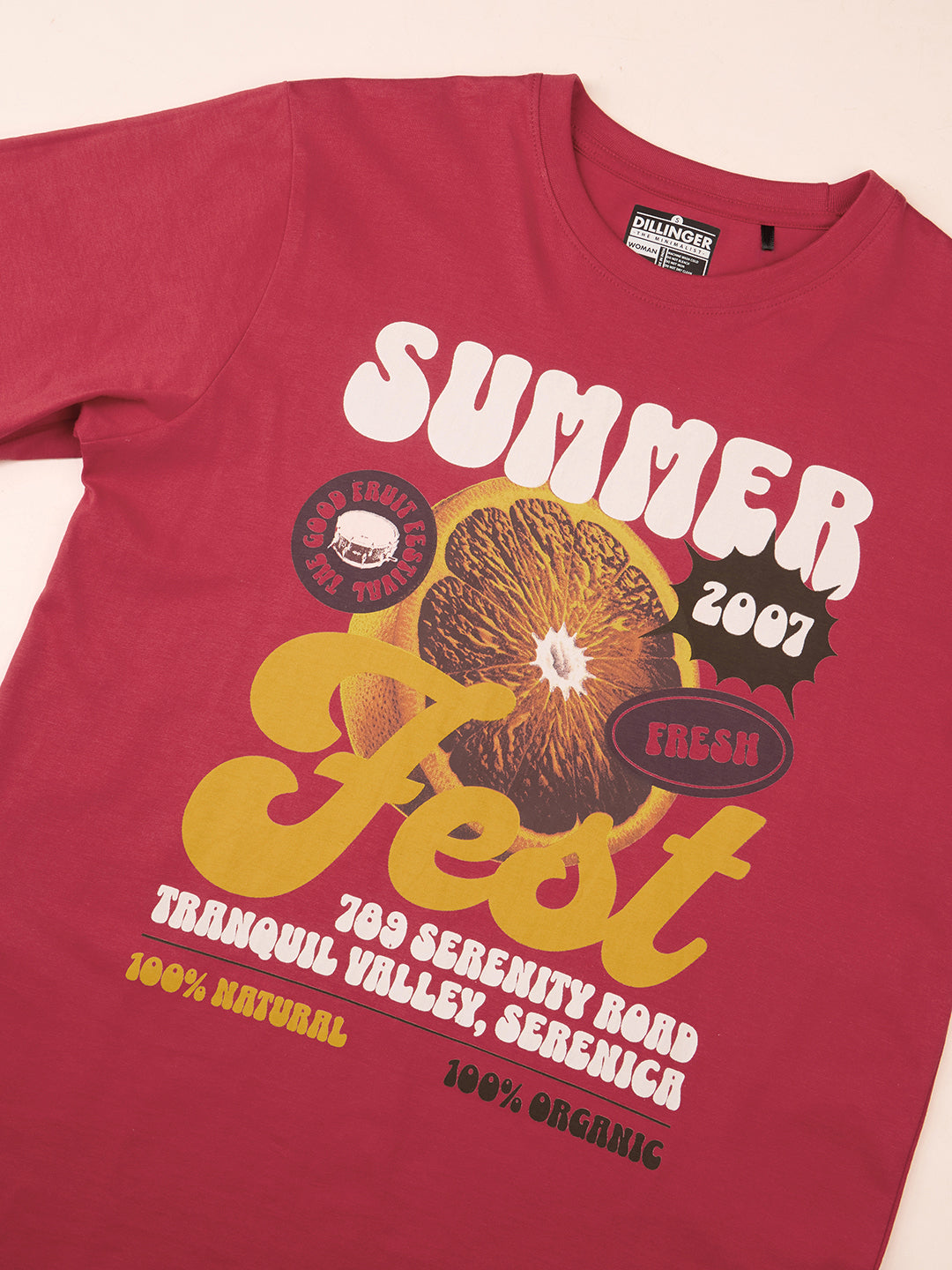 Womens Printed Oversized Fit Cotton T-Shirt
