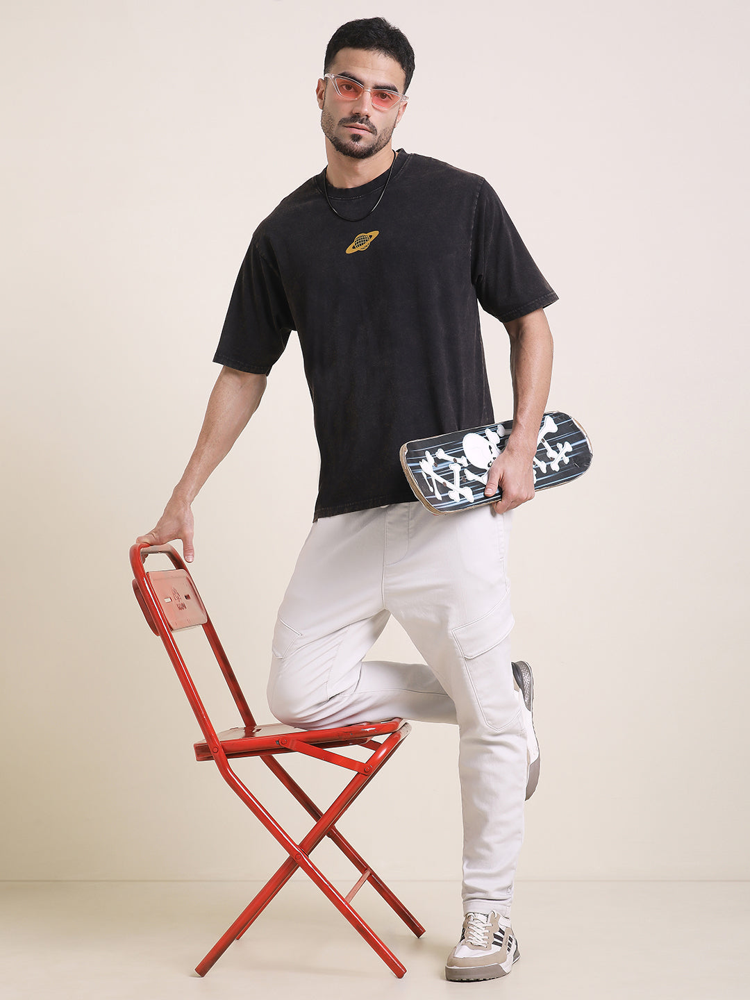 Mens Half Sleeve Round Neck Back Printed Oversized Fit Tshirts