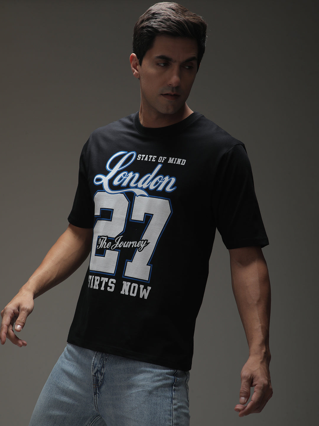Mens Half Sleeve Round Neck Printed Oversized Fit Tshirts