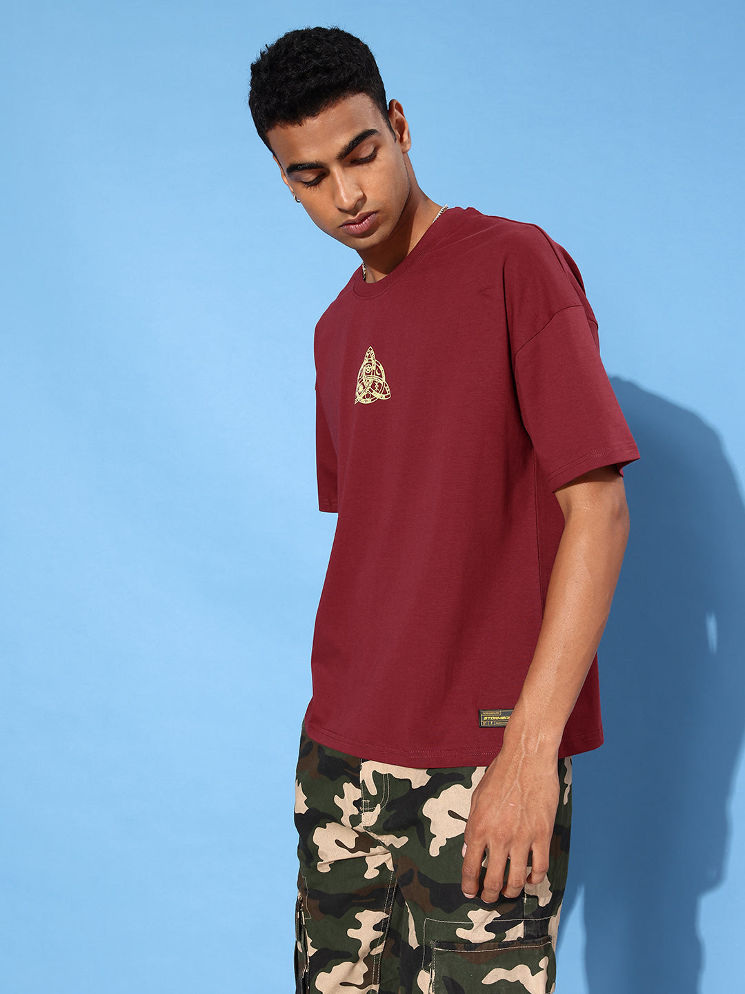 Mens Half Sleeve Drop Shoulder Printed Oversized Fit T-Shirts