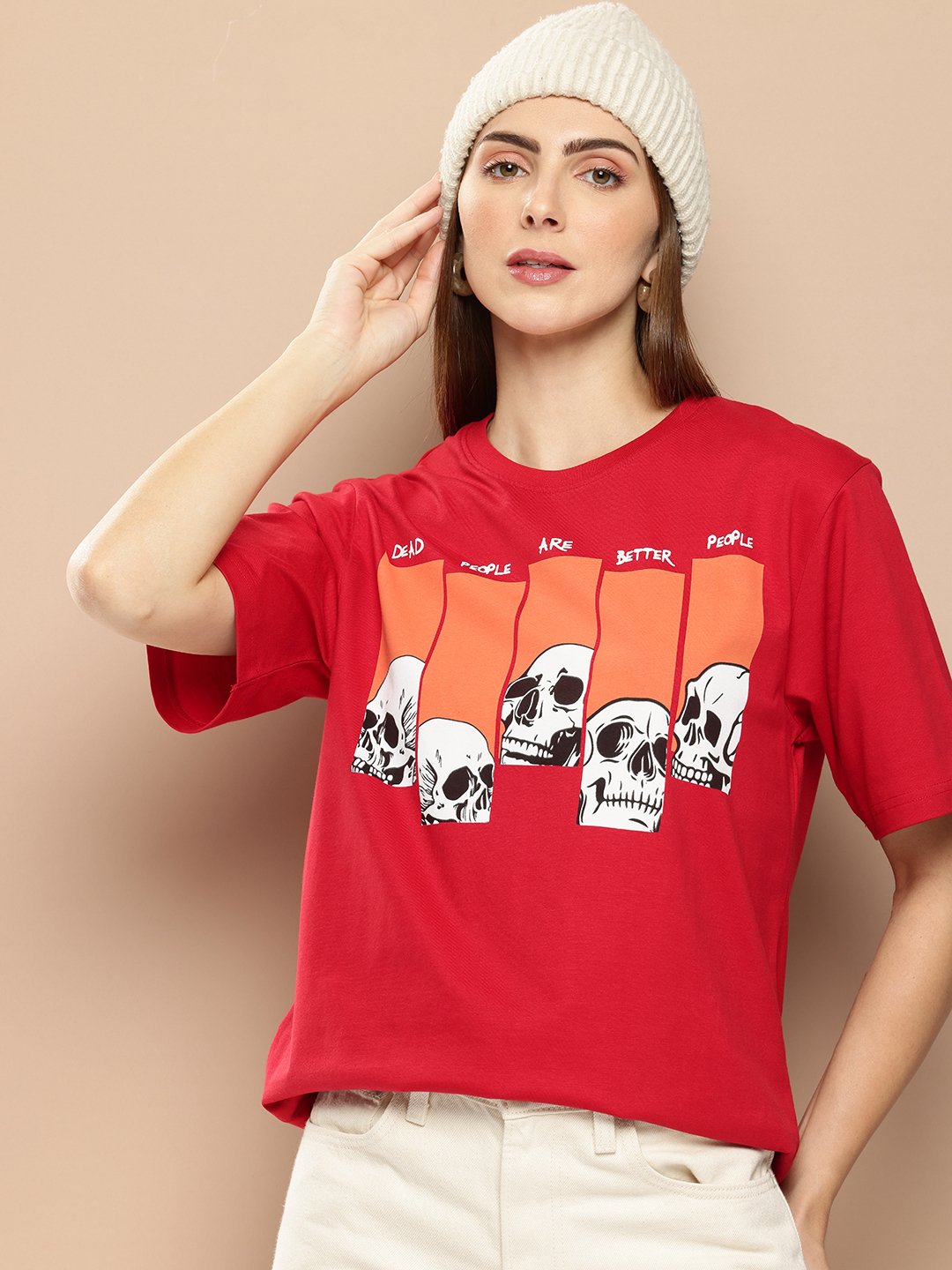 Womens Half Sleeve Round Neck Oversized Fit T-Shirts