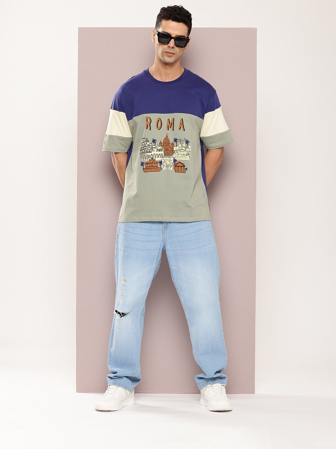 Mens Half Sleeve Round Neck Oversized Fit T-Shirts