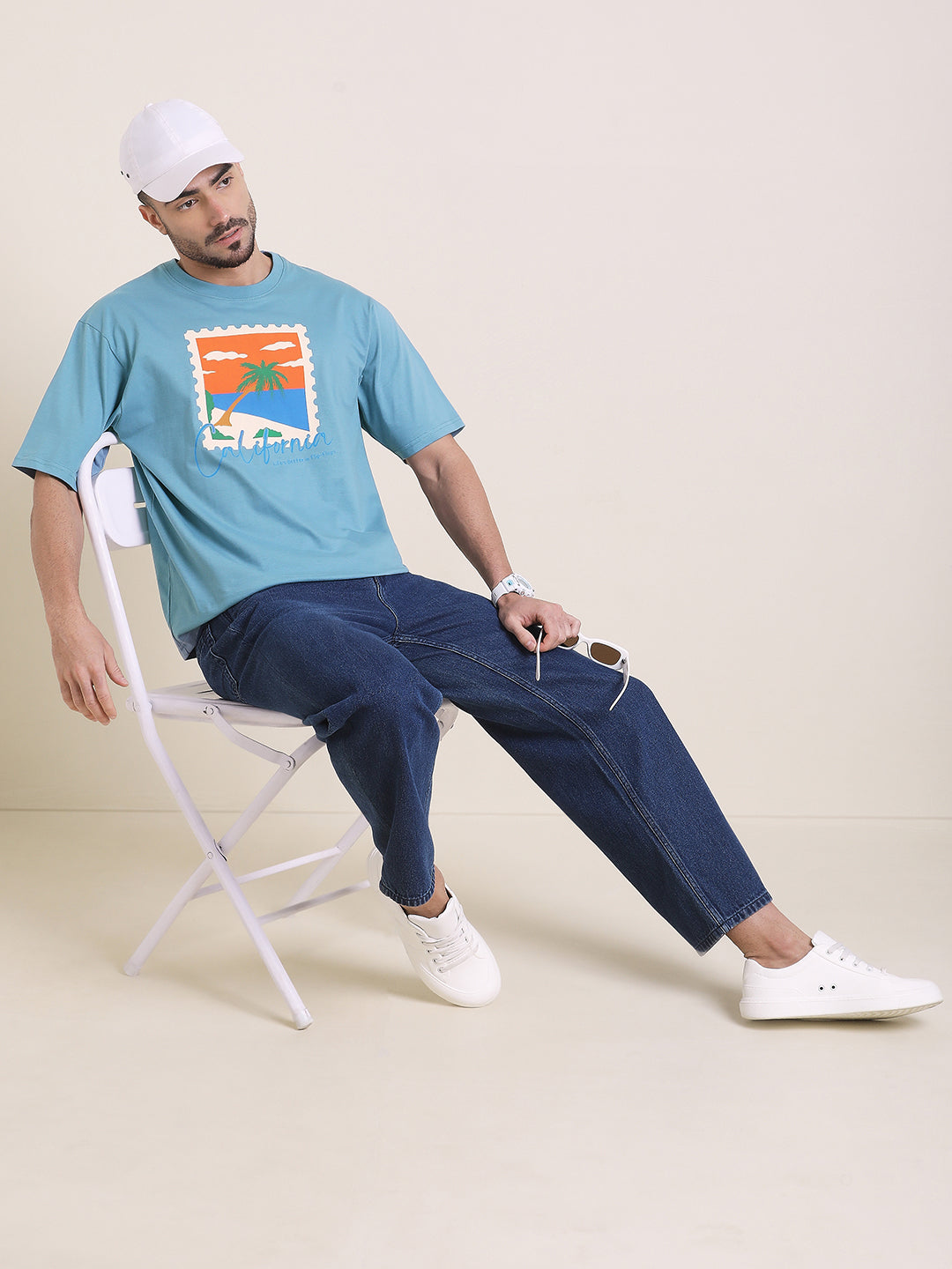 Mens Half Sleeve Round Neck Printed Oversized Fit Tshirts