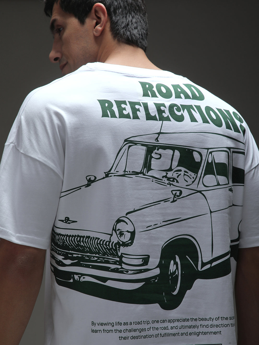Mens Half Sleeve Drop Shoulder Printed Oversized Fit T-Shirts