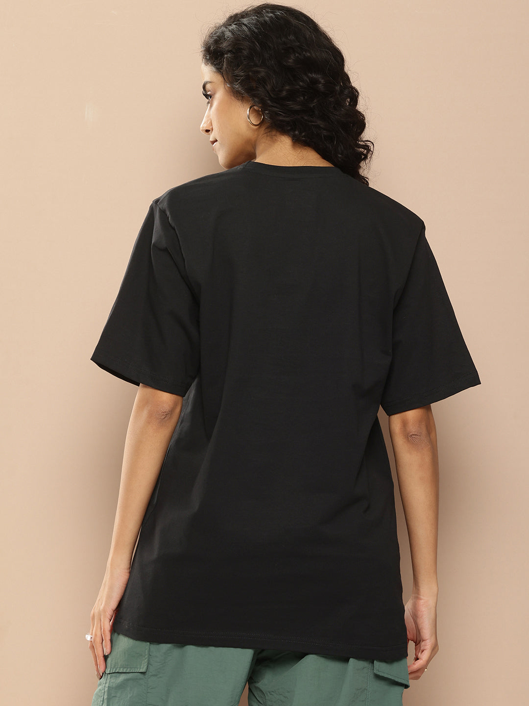 Womens Half Sleeve Round Neck Printed Oversized Fit Tshirts