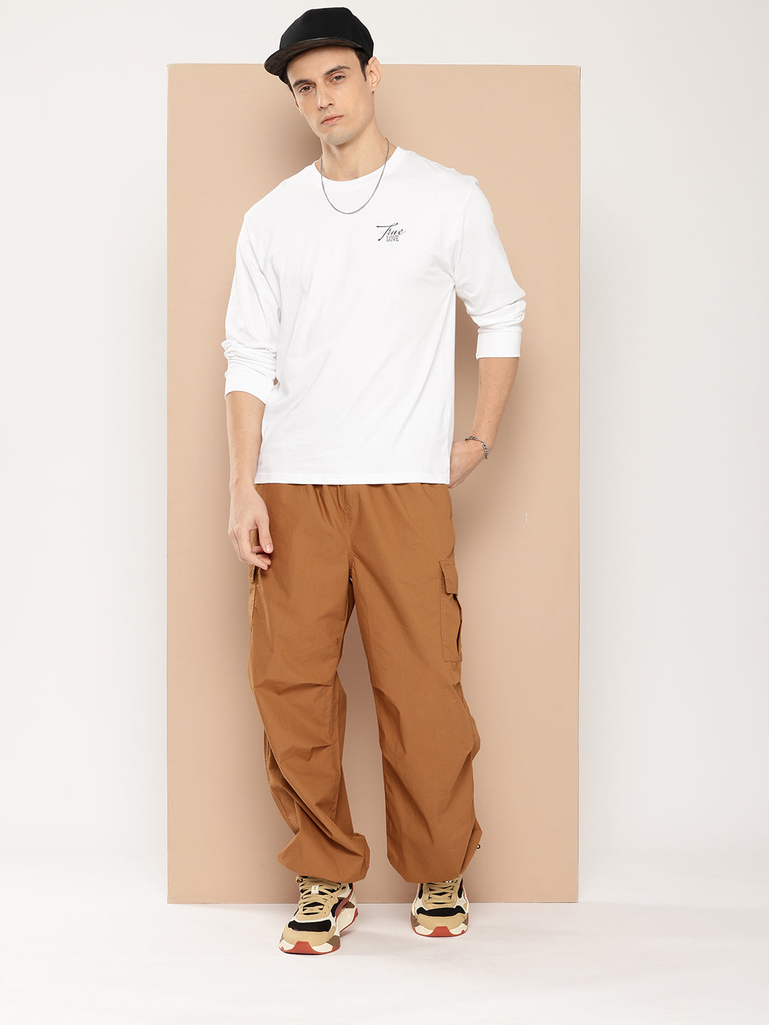 Mens Full Sleeve Round Neck Back Printed Oversized Fit Tshirts