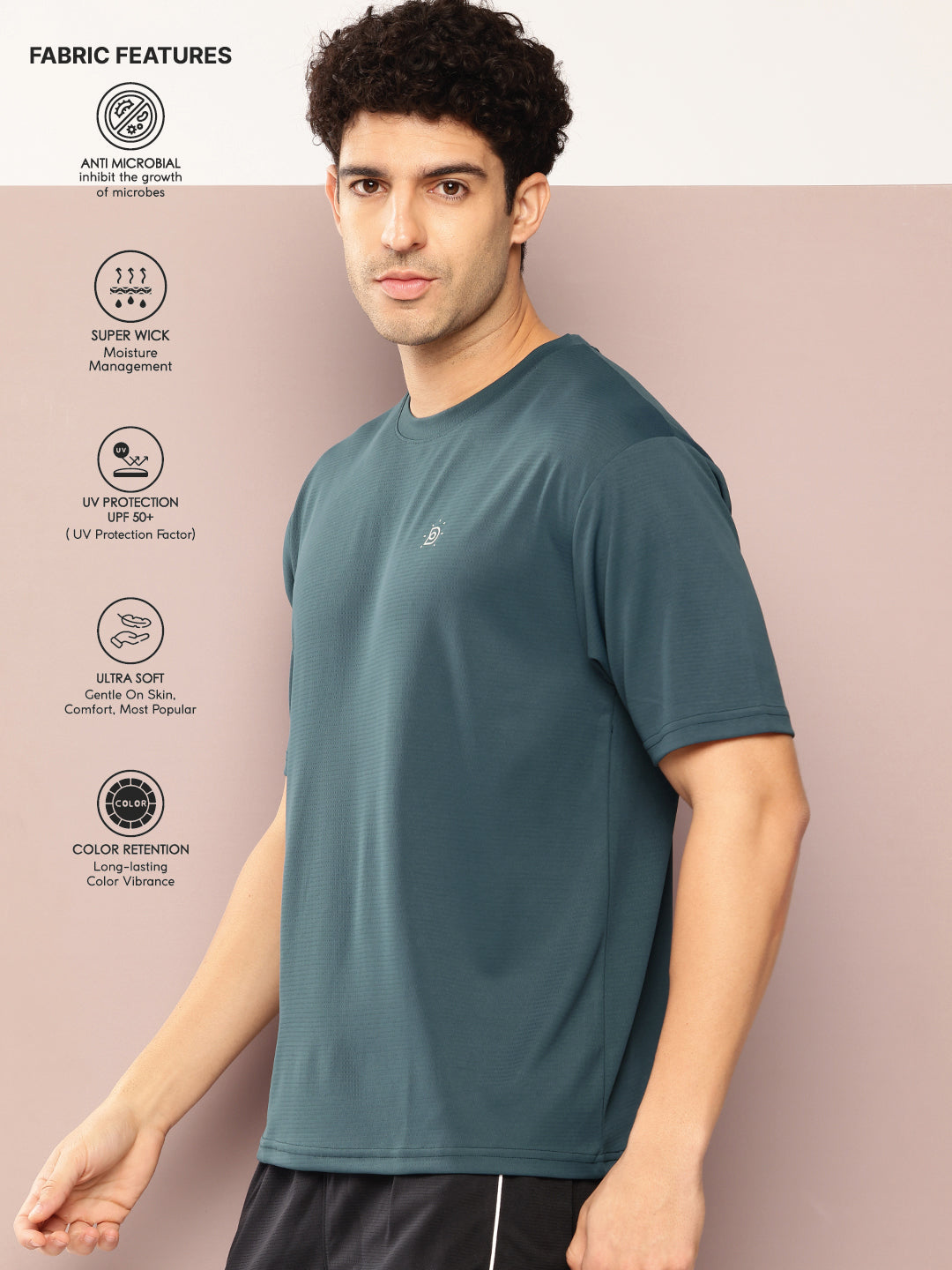 Mens Short Sleeve Round Neck Oversized Polyster Tshirt
