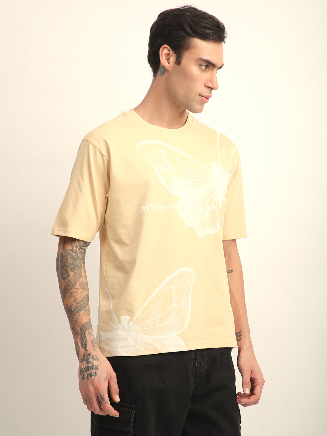 Mens Half Sleeve Round Neck Printed Oversized Fit Tshirts