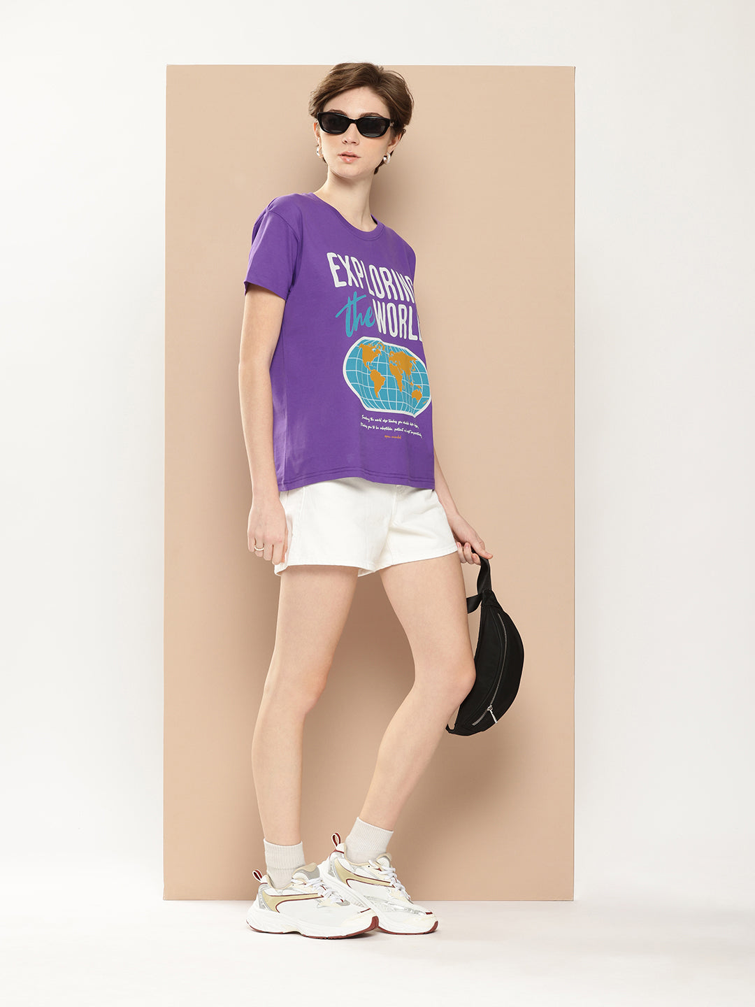 Womens Half Sleeve Round Neck Printed Boxy Fit Tshirts