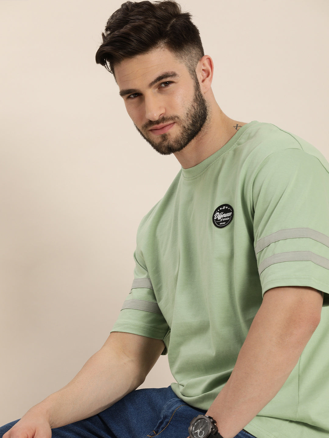 Mens Short Sleeve Round Neck Oversized Fit Tshirt