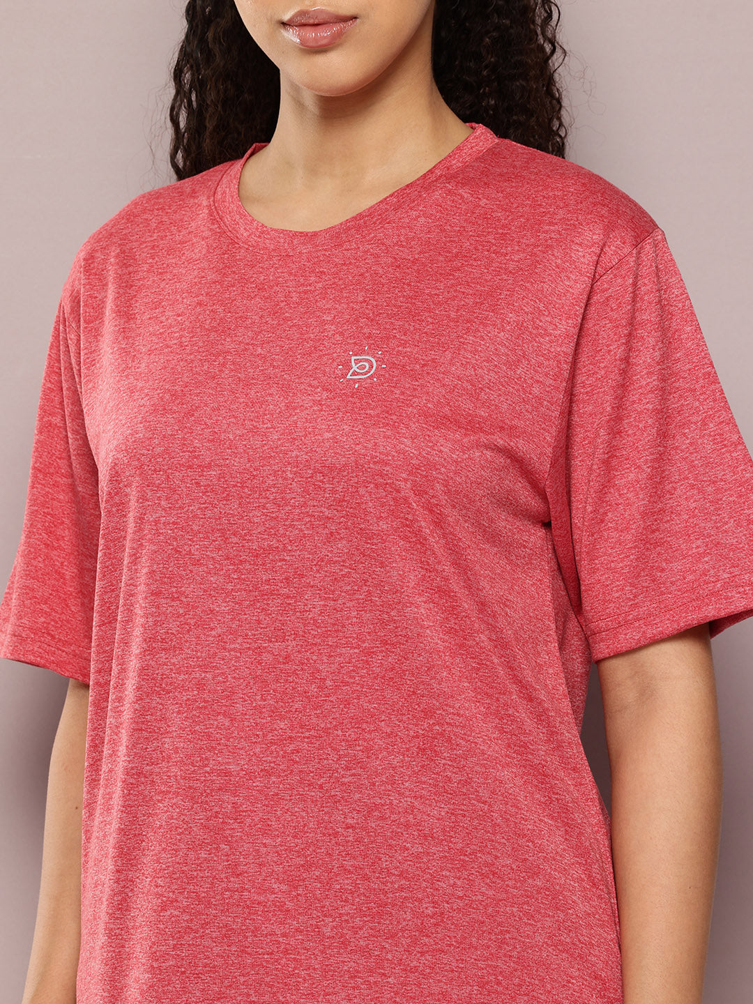 Womens Half Sleeve Round Neck Solid Oversized Fit Tshirts