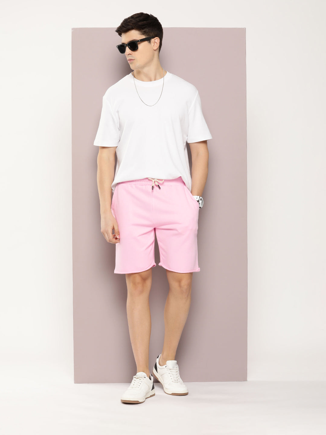Men Solid Regular Fit Shorts