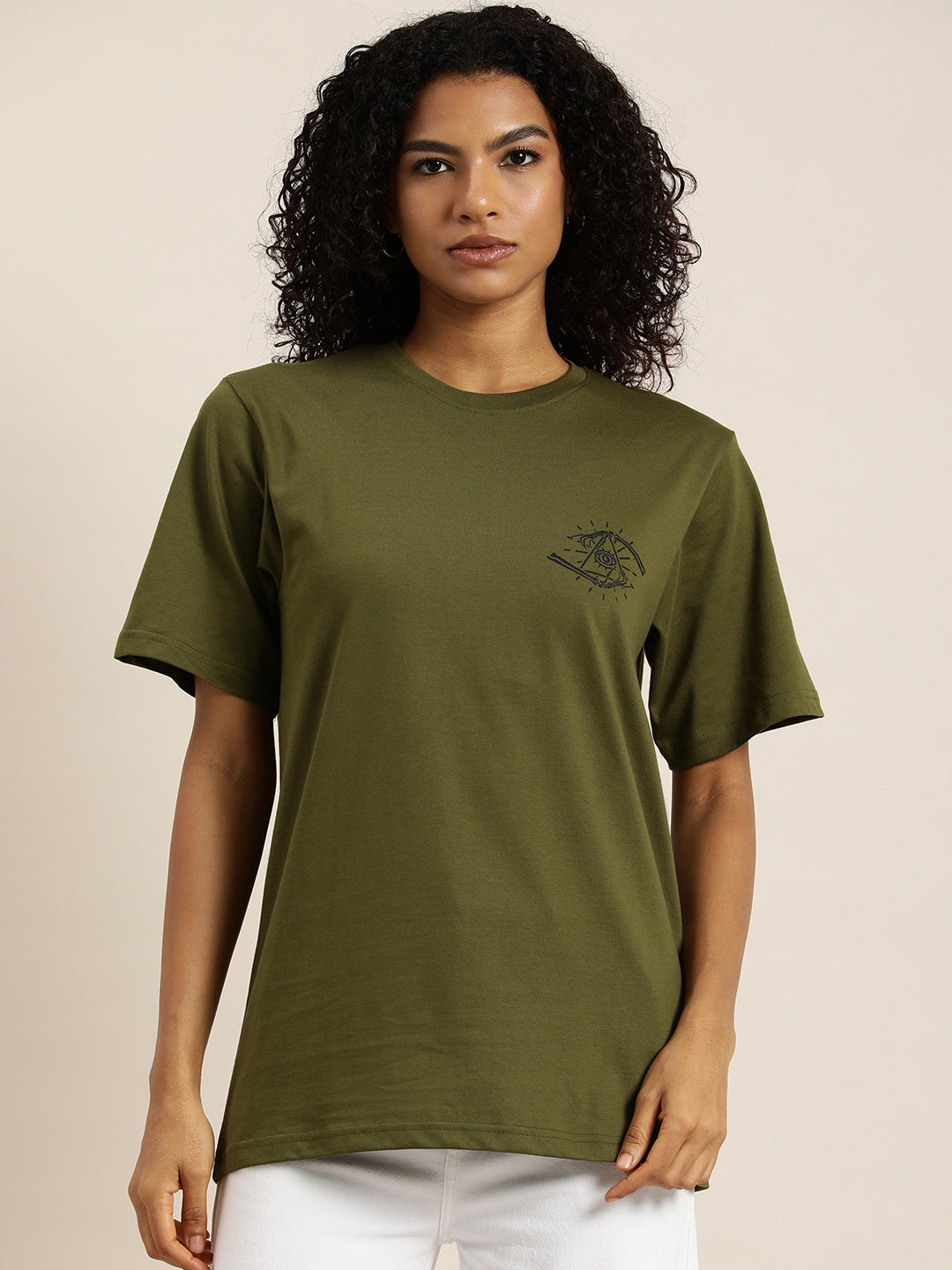 Womens Half Sleeve Round Neck Oversized Fit T-Shirts