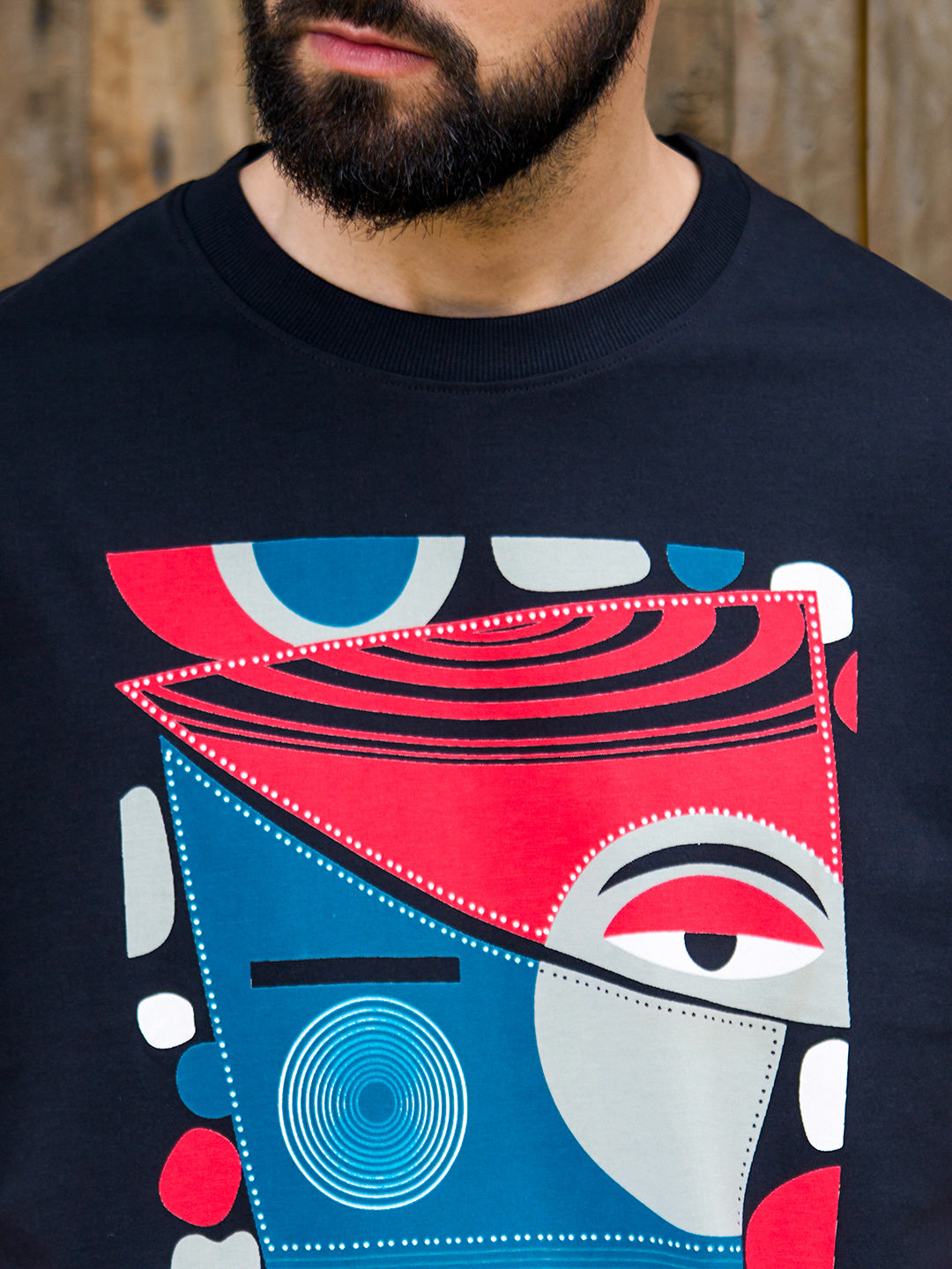 Mens Half Sleeve Drop Shoulder Printed Oversized Fit T-Shirts