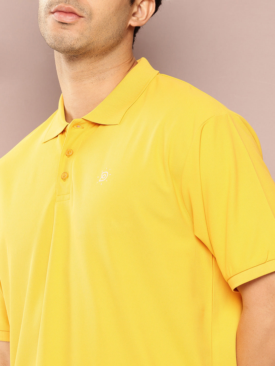 Mens Short Sleeve Polo Neck Oversized Polyster Tshirt