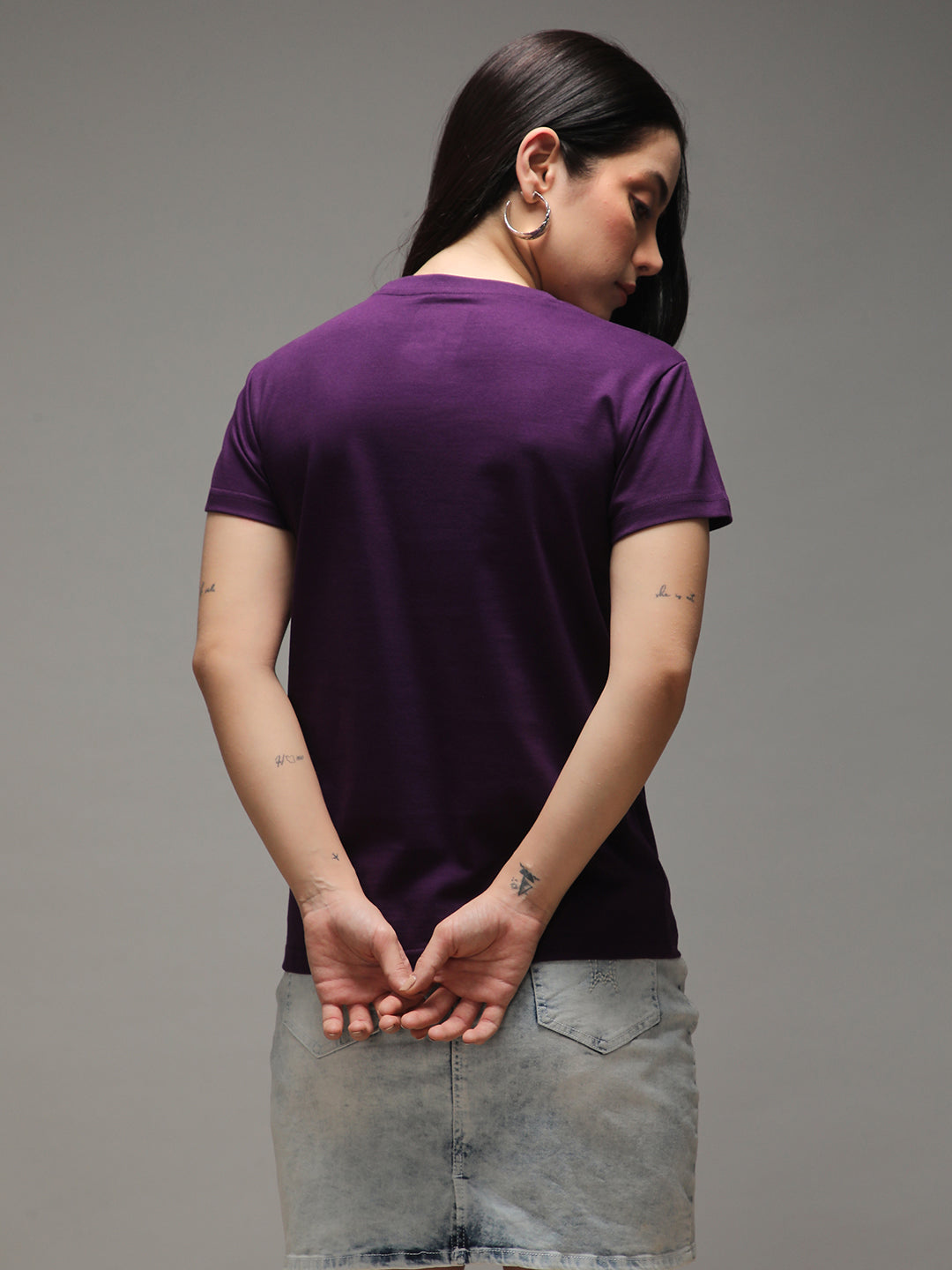 Womens Half Sleeve Round Neck Embroidery Regular Fit Tshirts
