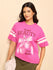 Womens Printed Oversized Cotton T-Shirt