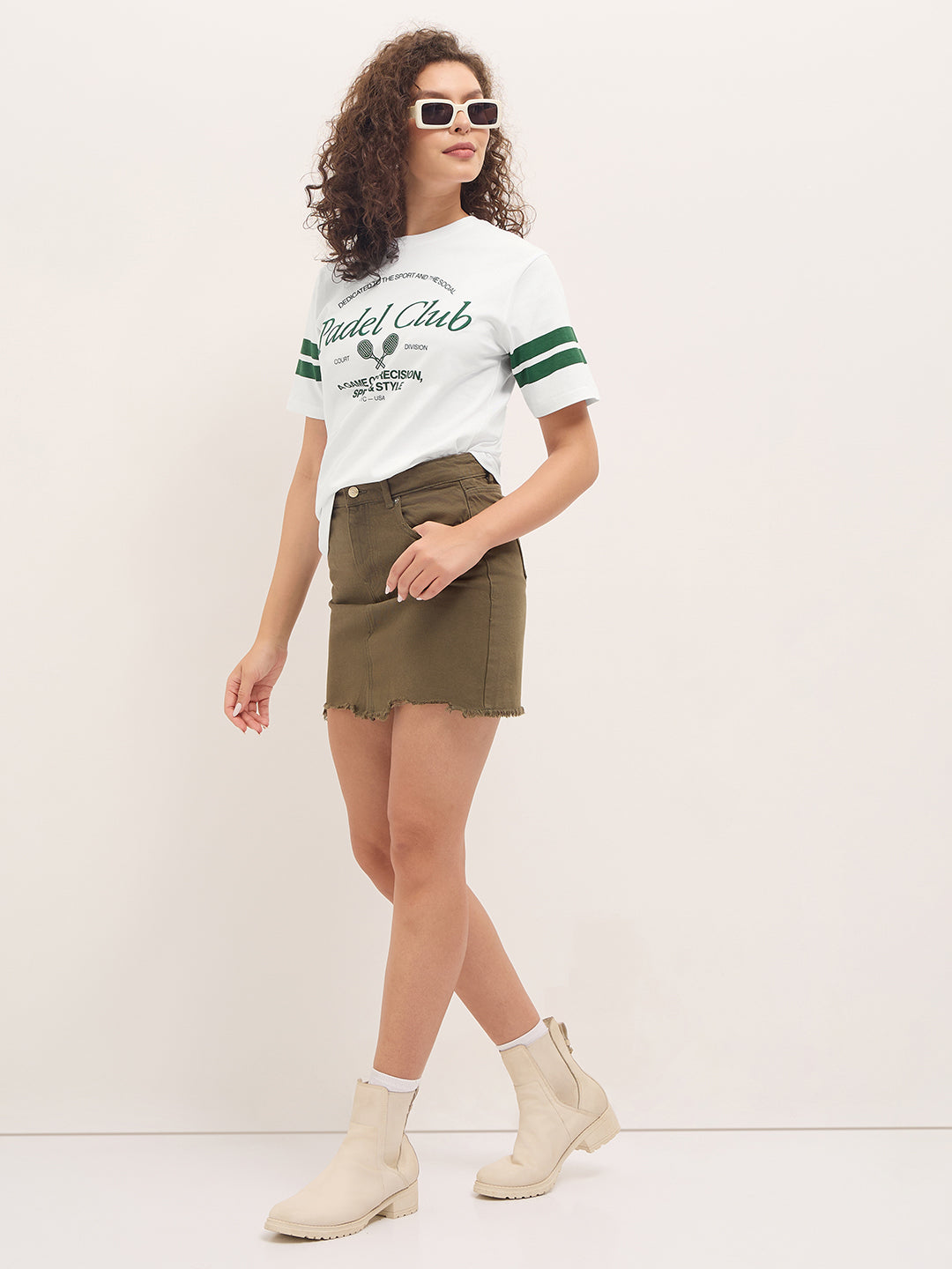 Womens Half Sleeve Round Neck Embroidered Oversized Fit Tshirts
