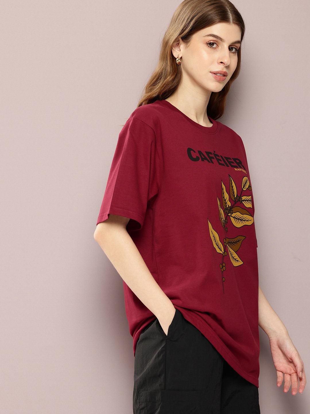 Womens Half Sleeve Round Neck Oversized Fit T-Shirts