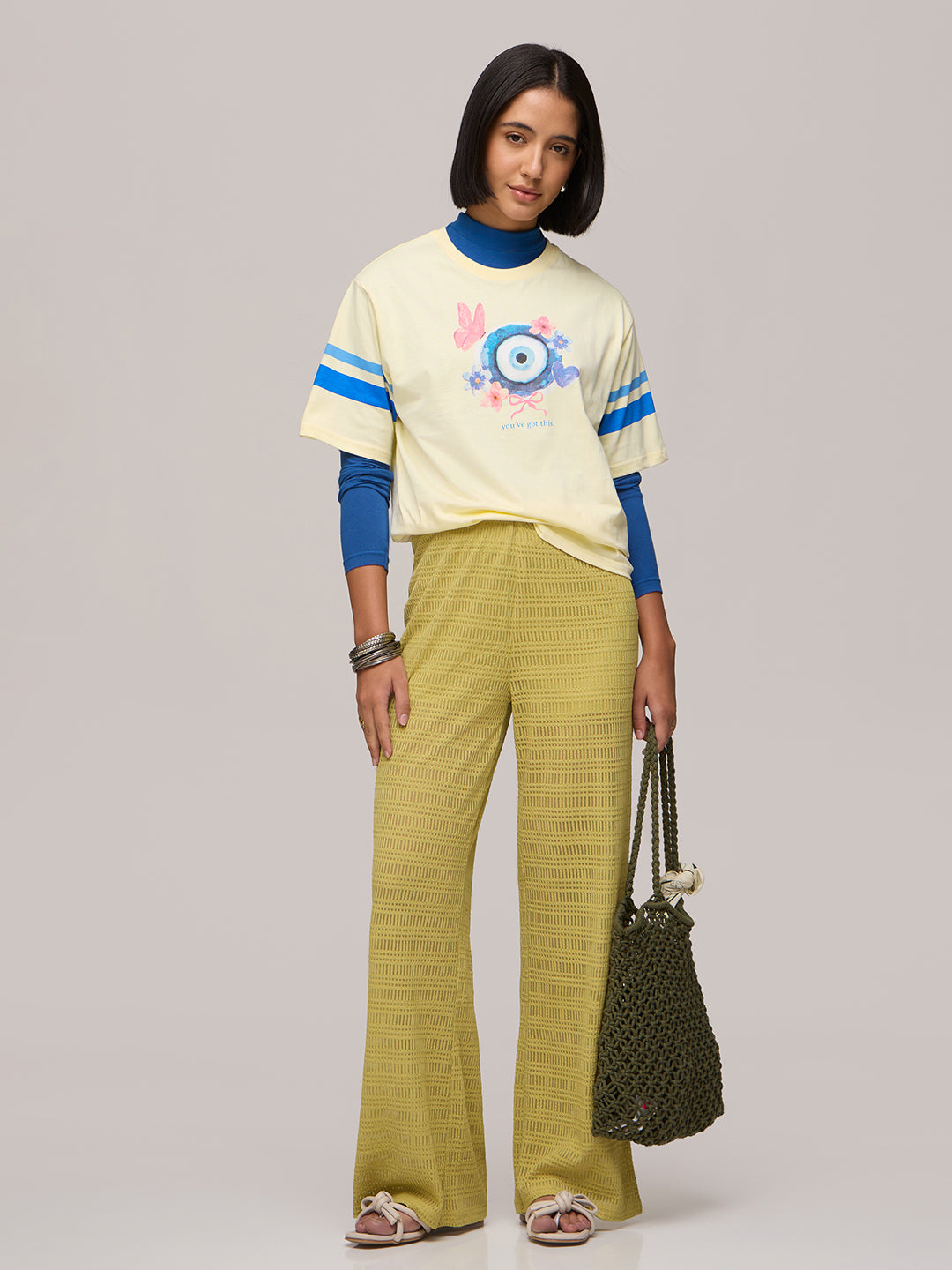 Womens Printed Oversized Fit Cotton T-Shirt