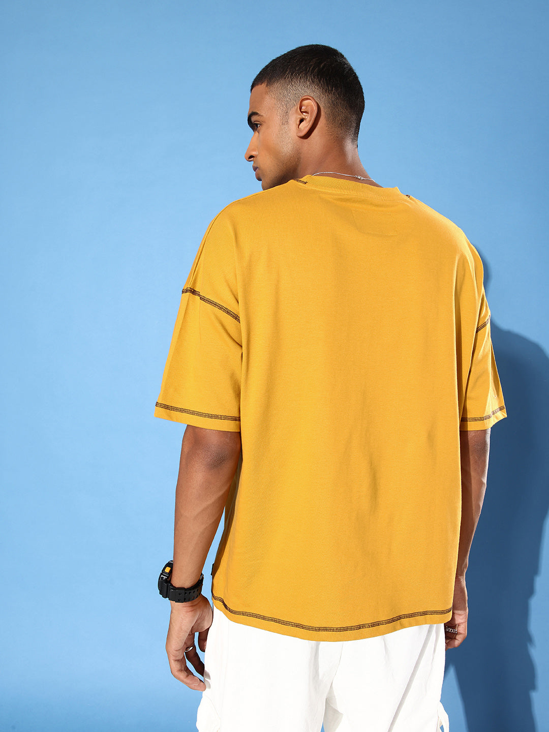 Mens Half Sleeve Drop Shoulder Plain Oversized Fit T-Shirts