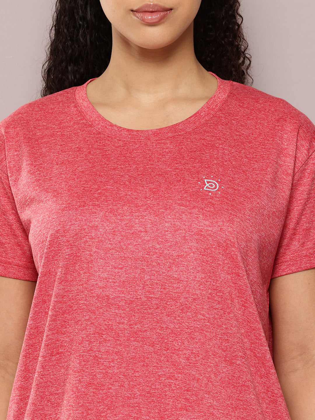 Womens Half Sleeve Round Neck Solid Boxy Fit Tshirts