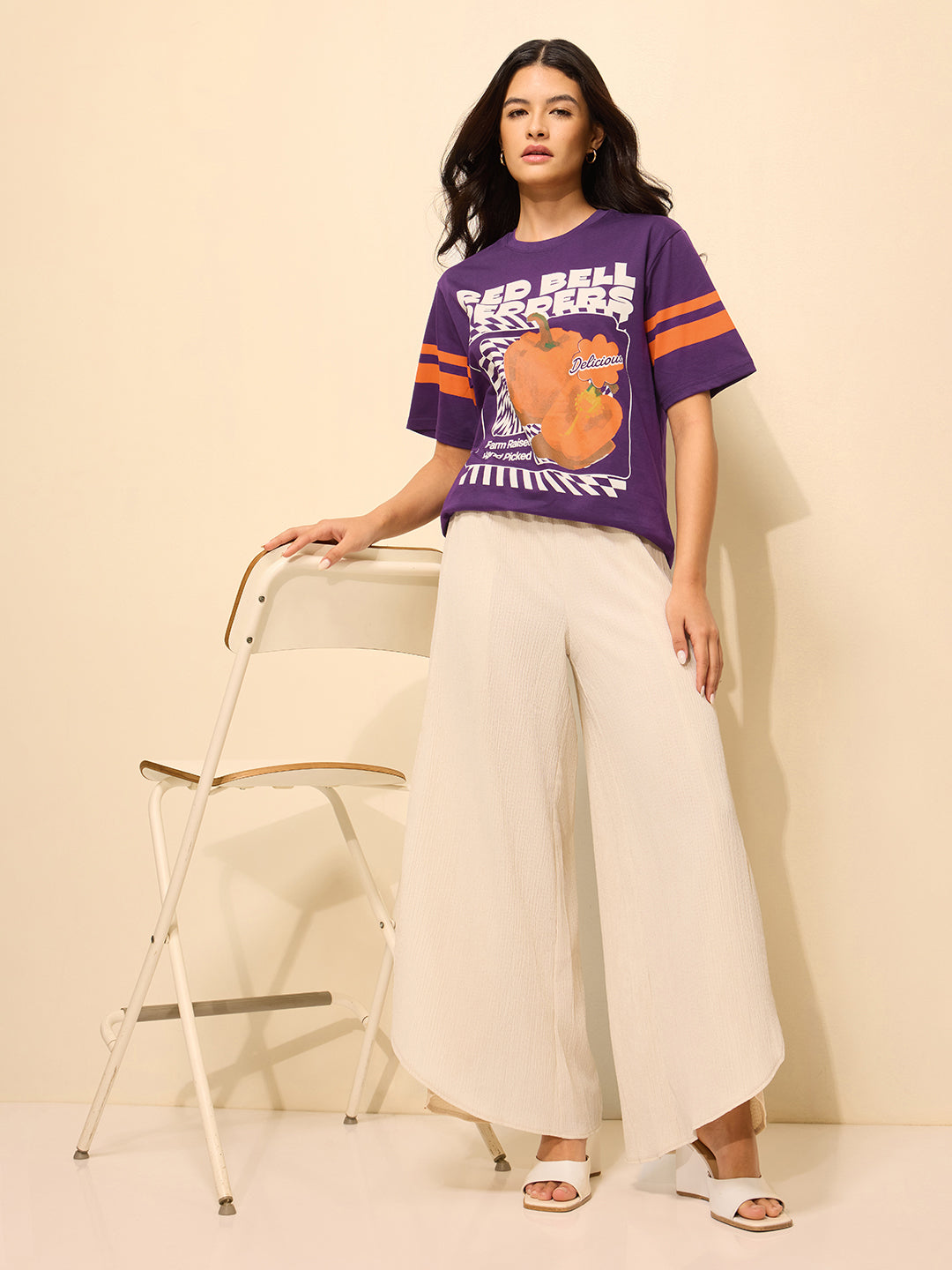 Womens Printed Oversized Cotton T-Shirt