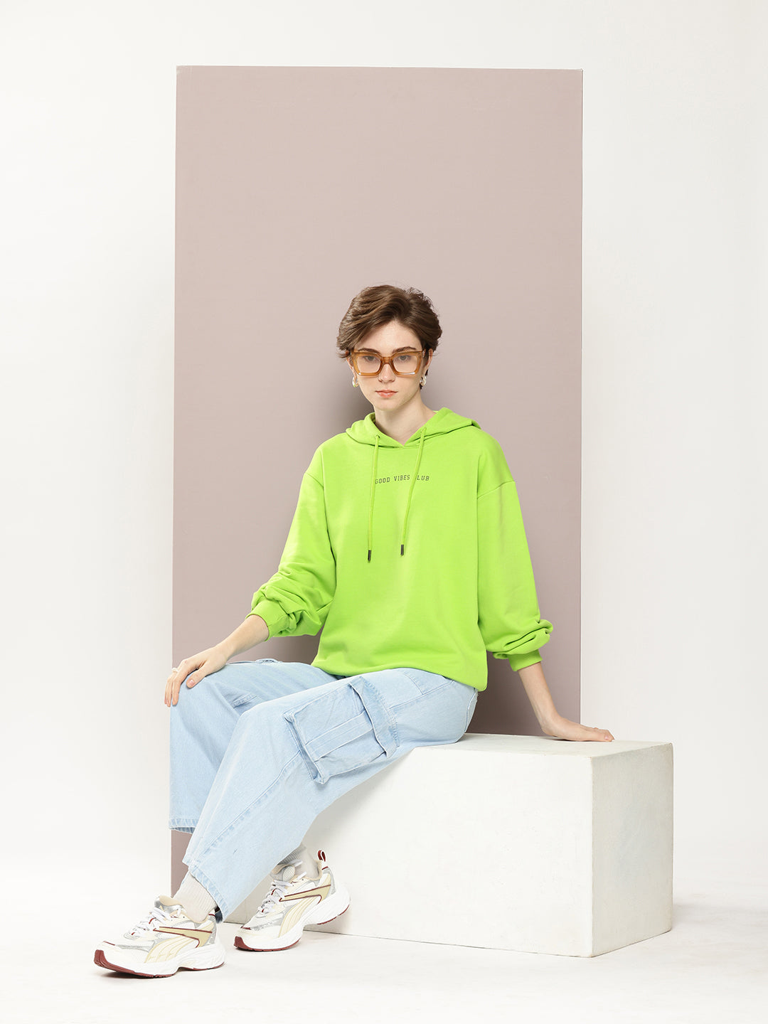 Womens Long Sleeve Oversized Hooded Sweatshirt