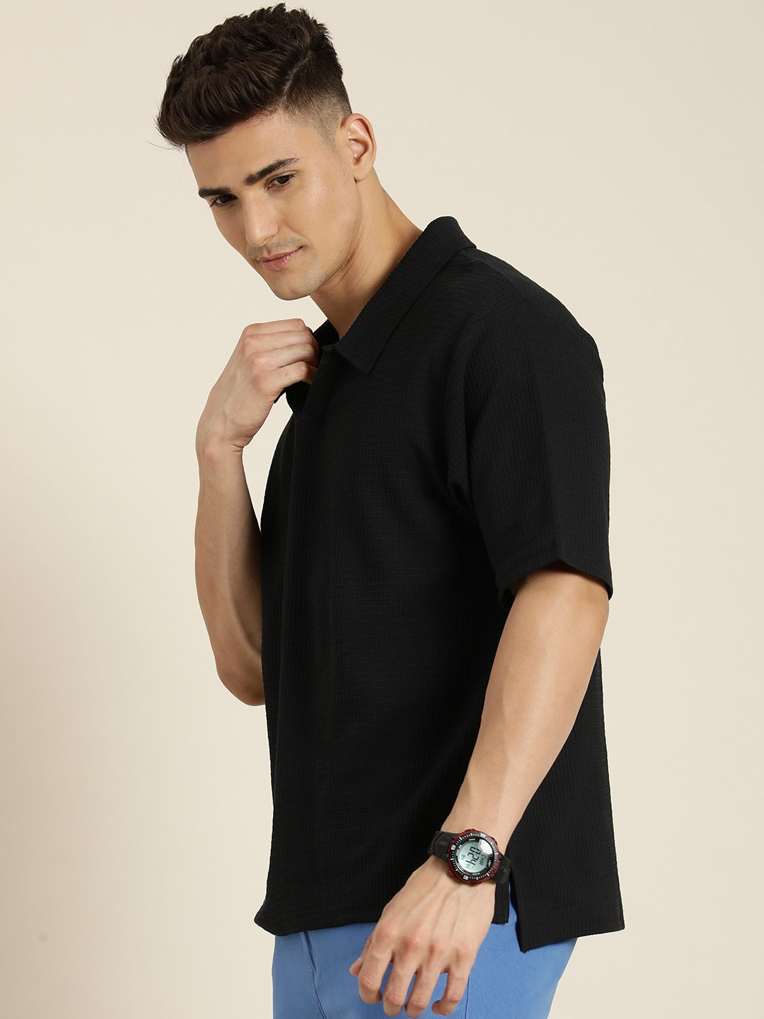 Mens Short Sleeve Polo Oversized Fit Polo T-Shirt