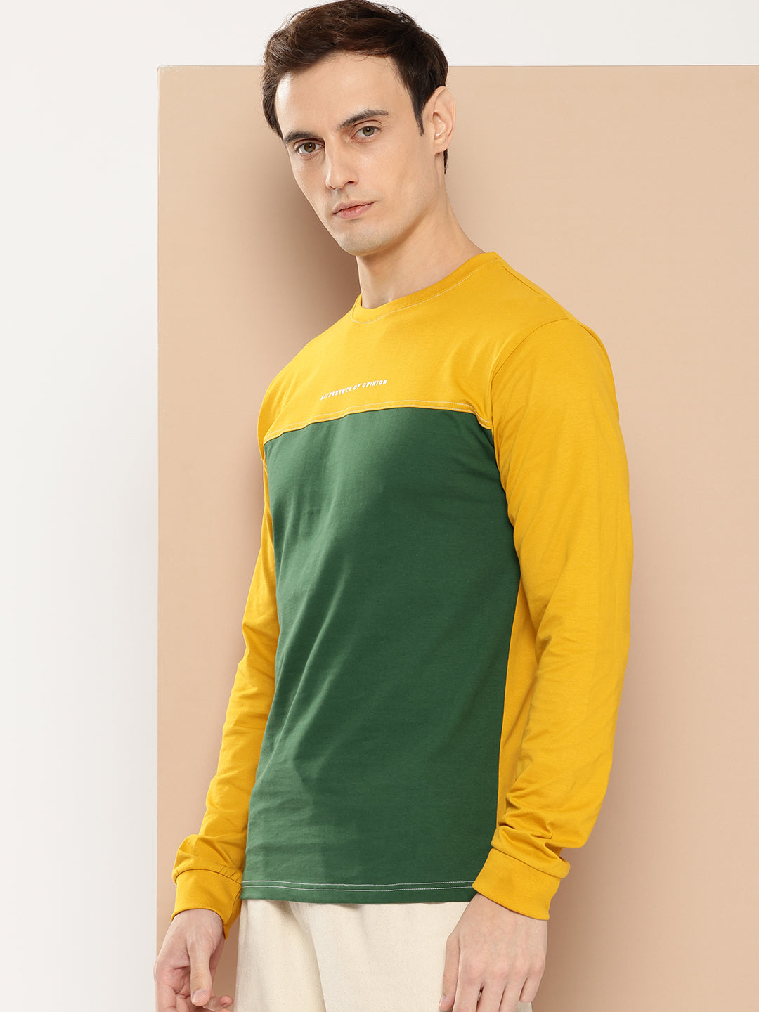 Mens Full Sleeve Round Neck Printed Regular Fit Tshirts