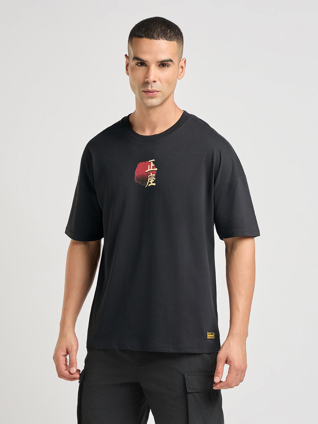 Mens Printed Oversized Half Sleeve Round Neck Tshirt