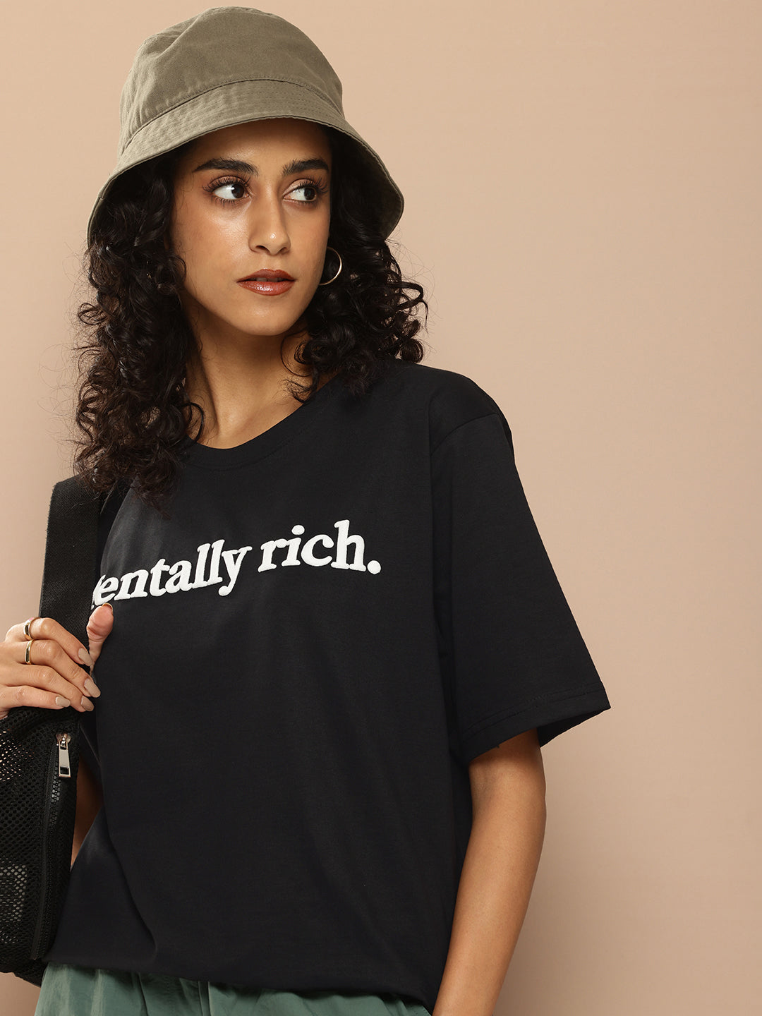 Womens Half Sleeve Round Neck Printed Oversized Fit Tshirts