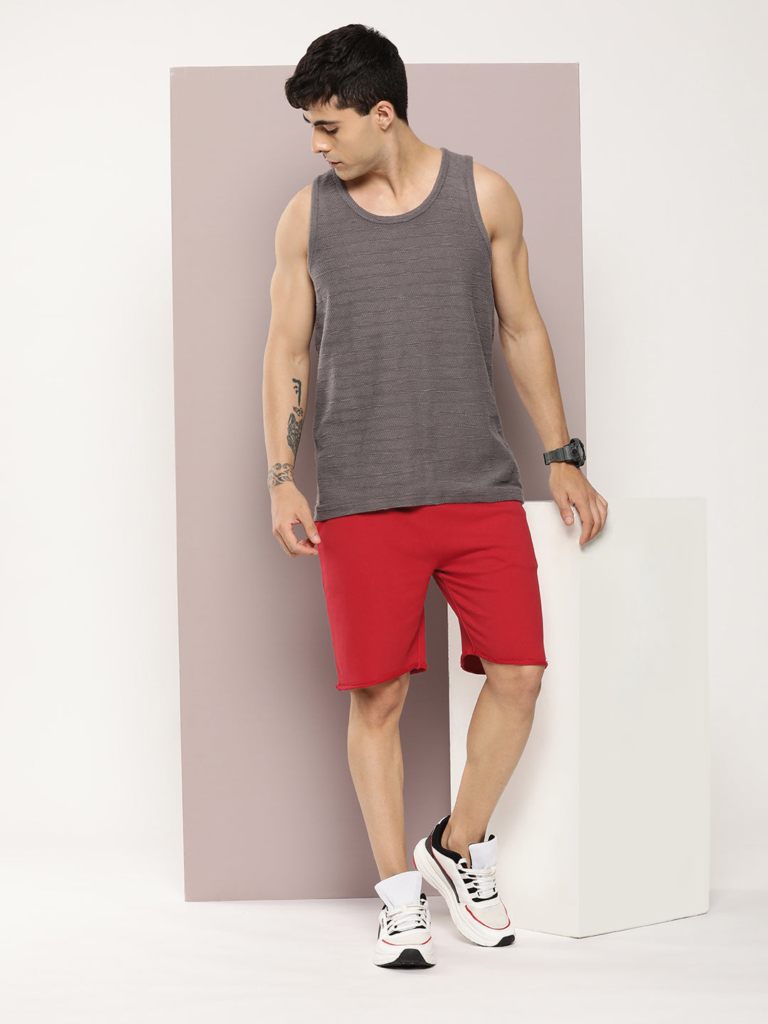 Men Solid Regular Fit Shorts