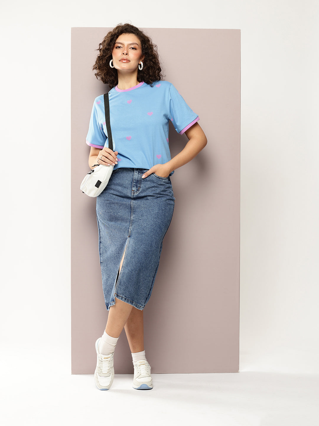 Womens Half Sleeve Round Neck Printed Oversized Fit Tshirts