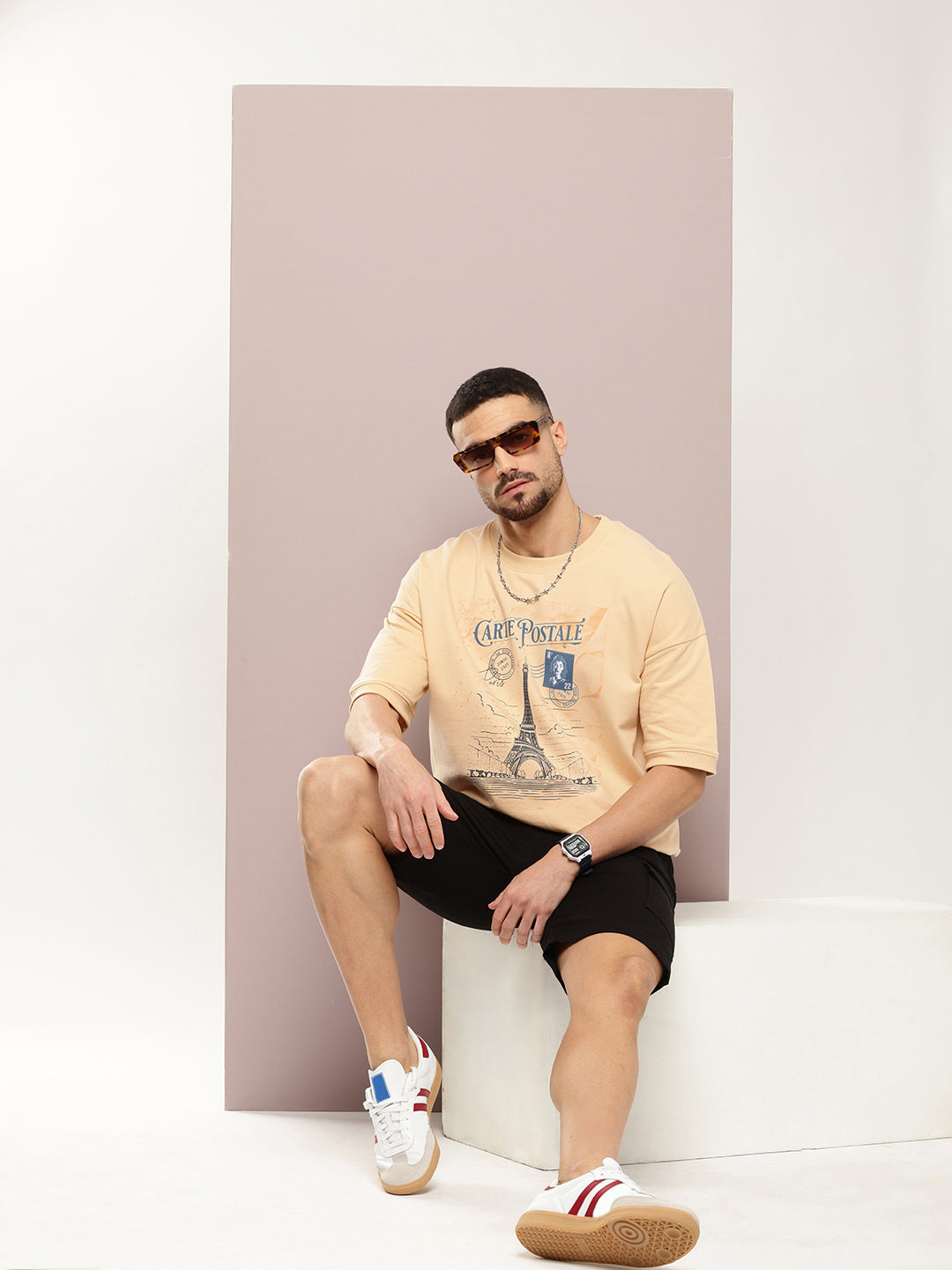 Mens Half Sleeve Round Neck Printed Oversized Fit Tshirts