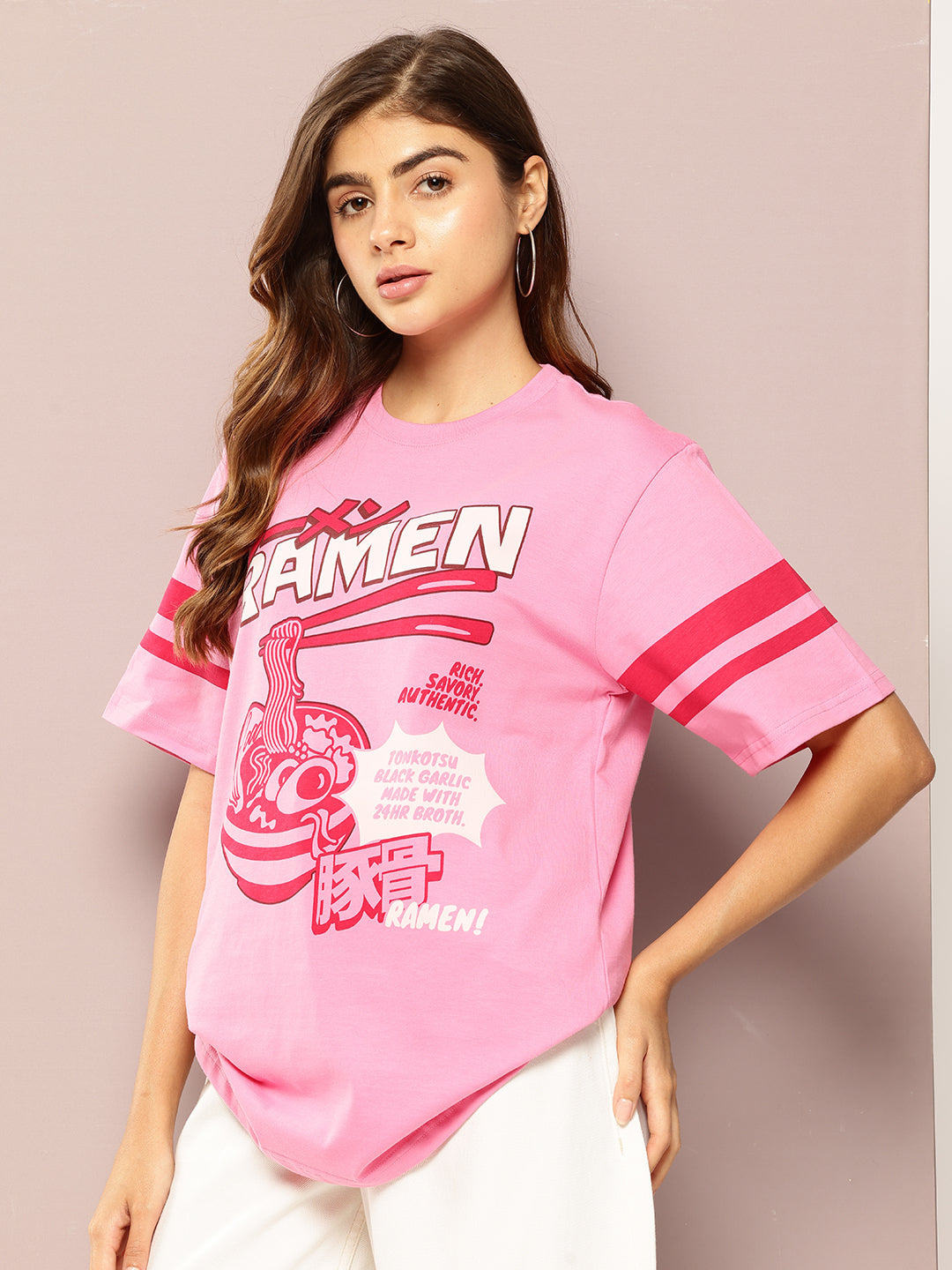 Womens Short Sleeve Printed Oversized Fit Tshirt