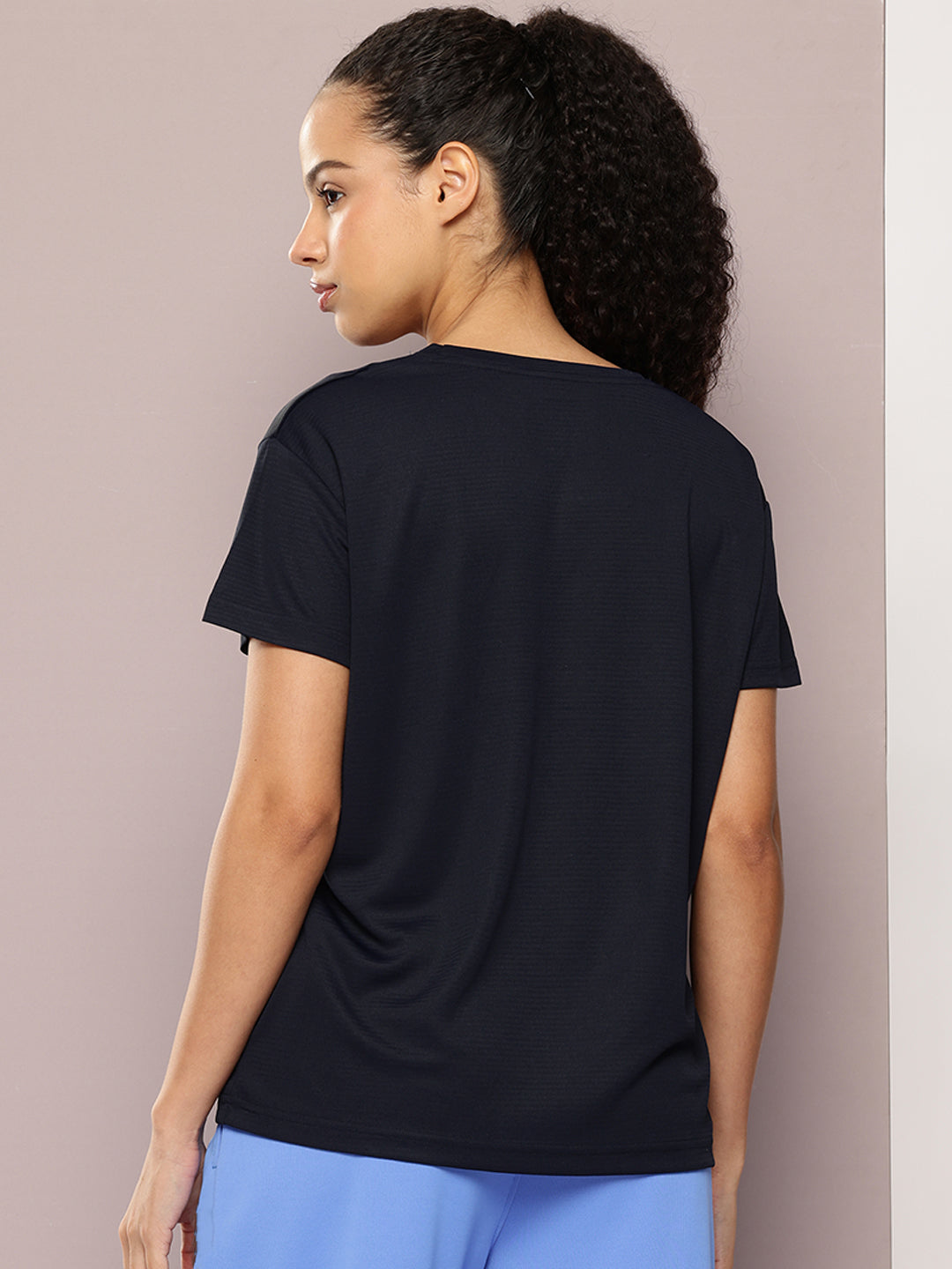 Womens Half Sleeve Round Neck Solid Boxy Fit Tshirts