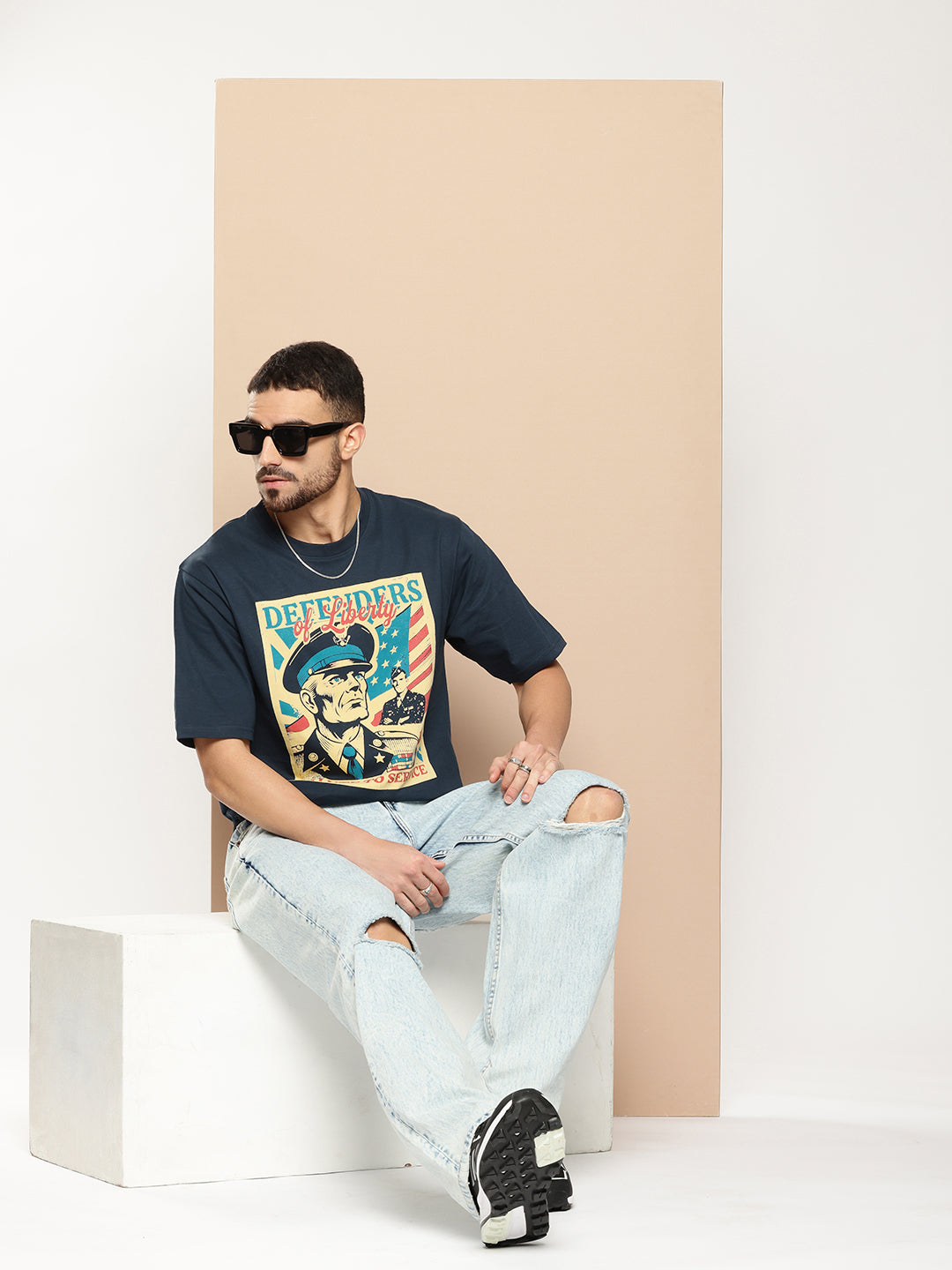 Mens Half Sleeve Round Neck Printed Oversized Fit Tshirts