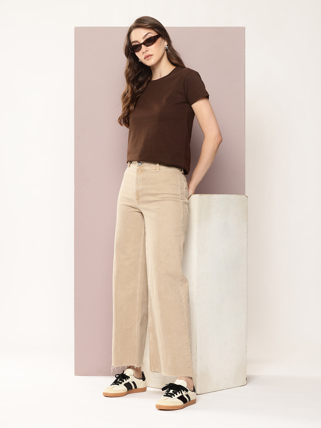 Womens Half Sleeve Round Neck Solid Regular Fit Tshirts