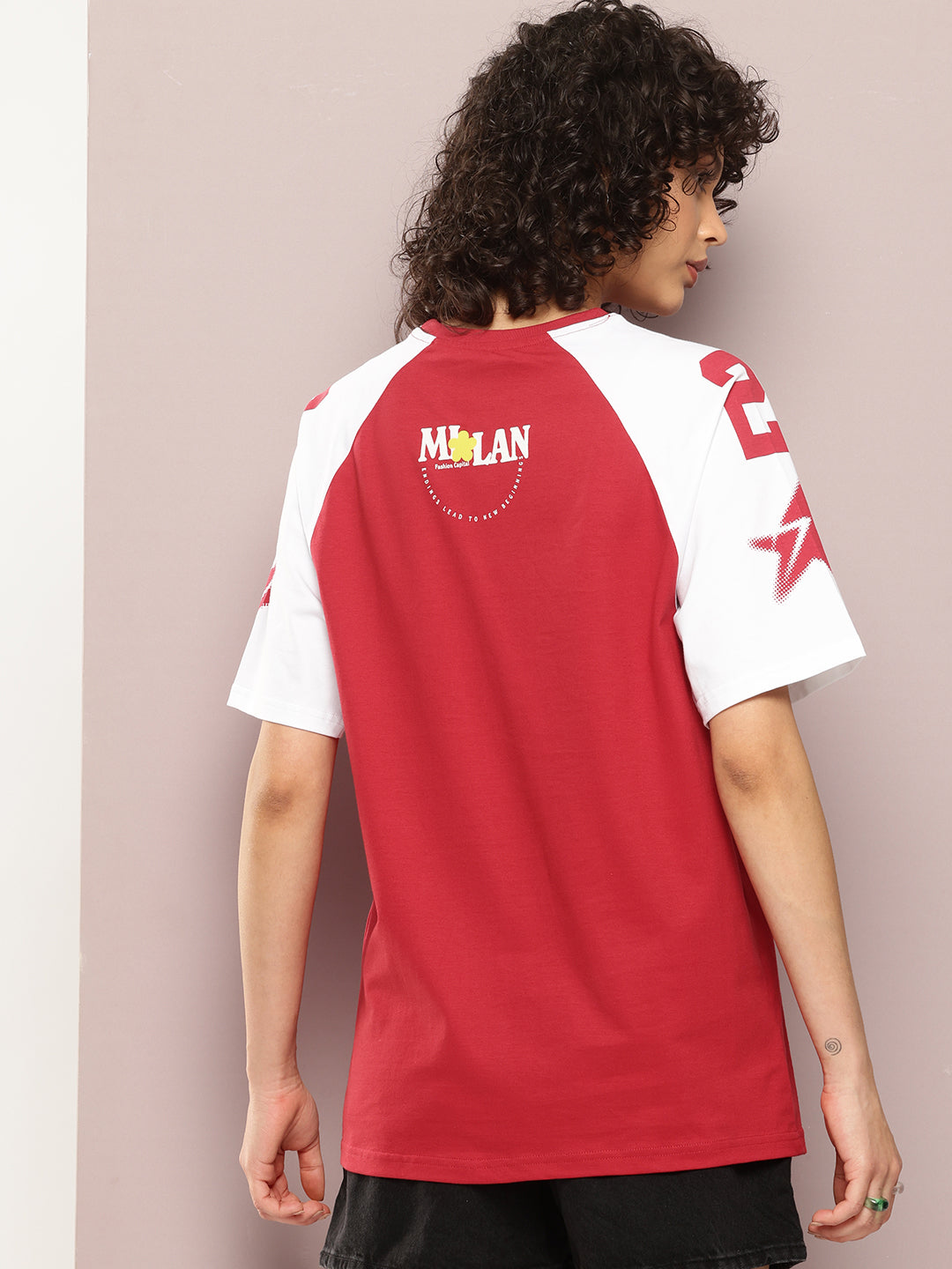Womens Half Sleeve Round Neck Printed Oversized Fit Tshirts