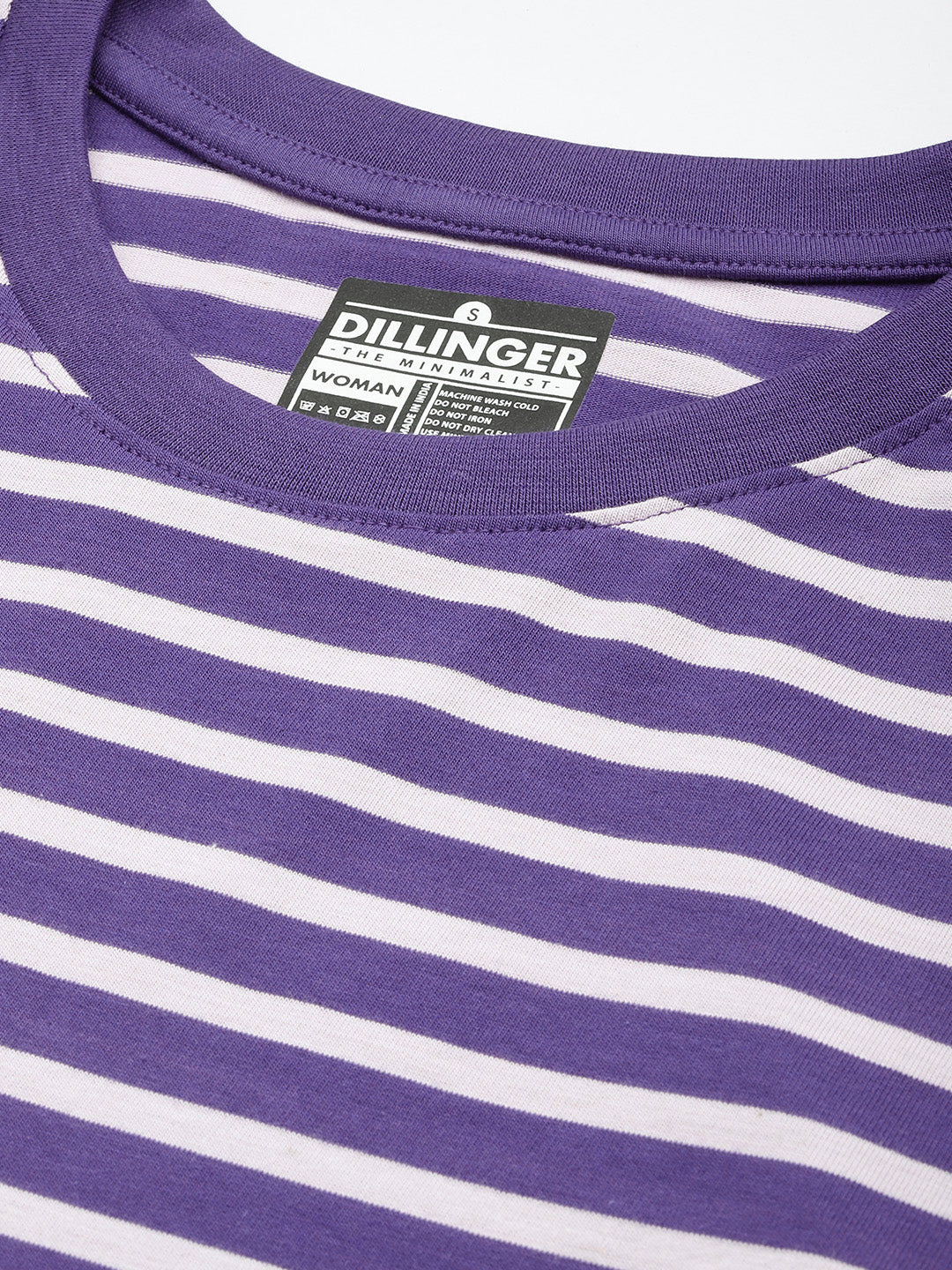 Womens Half Sleeve Round Neck Striped Boxy Fit Tshirts