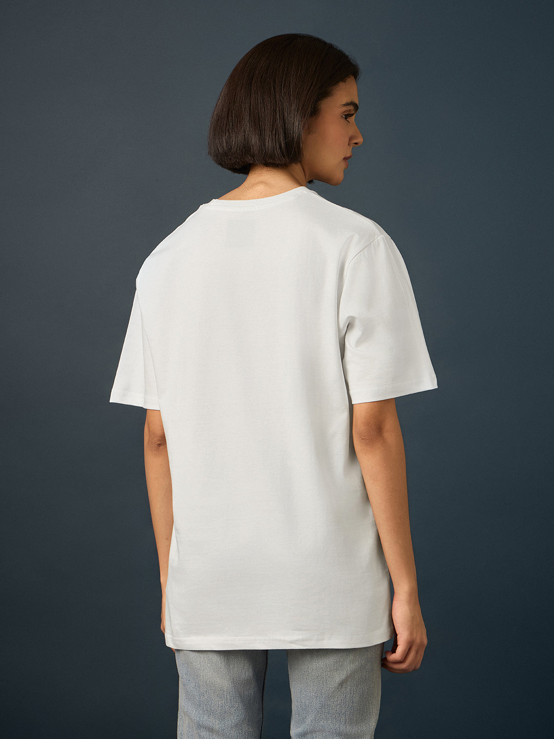Womens Short Sleeve Printed Oversized Fit Tshirt 