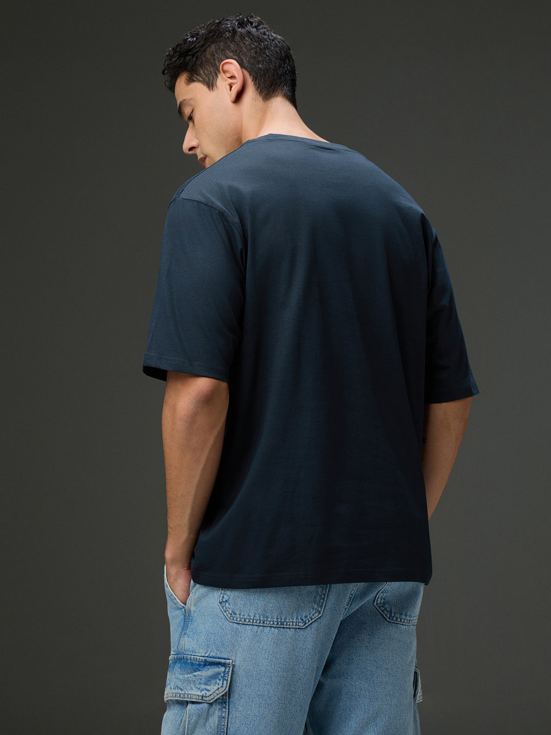 Mens Round Neck Half Sleeve Printed Oversized Fit Tshirt