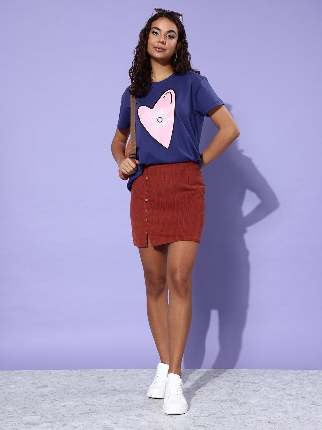 Womens Half Sleeve Round Neck Boxy Fit T-Shirts
