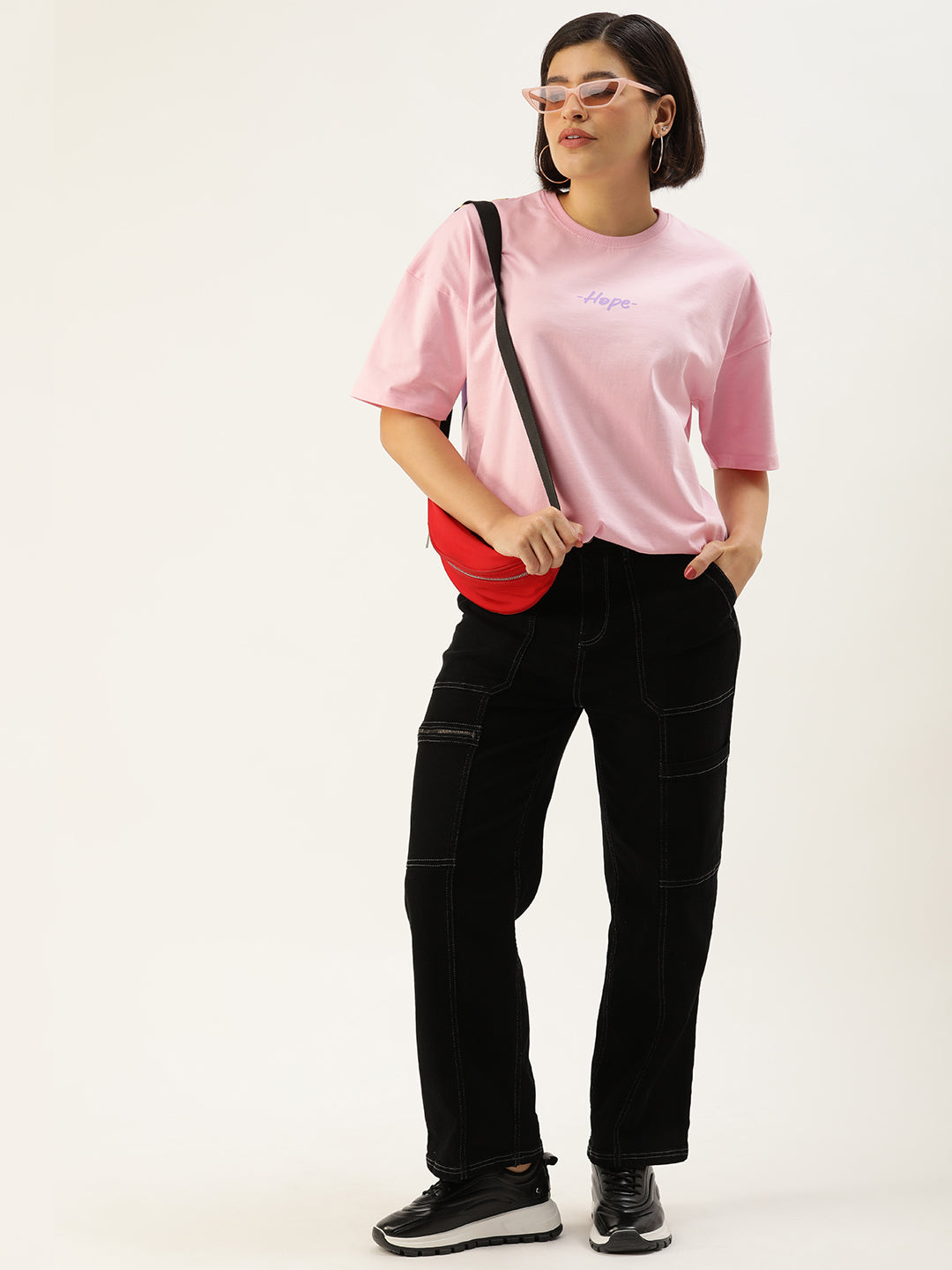 Womens Half Sleeve Drop Shoulder Printed Oversized Fit T-Shirts