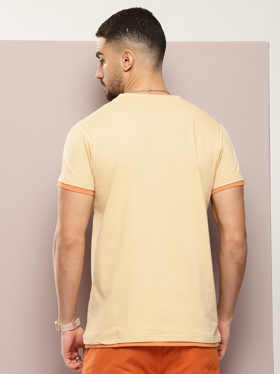 Mens Half Sleeve V-Neck Solid Regular Fit Tshirts