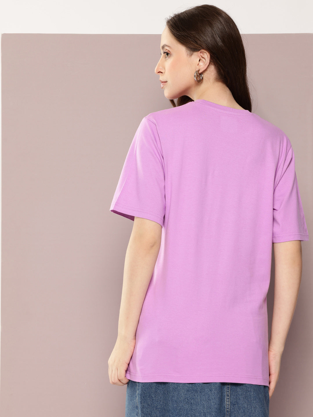 Womens Half Sleeve Round Neck Printed Oversized Fit Tshirts