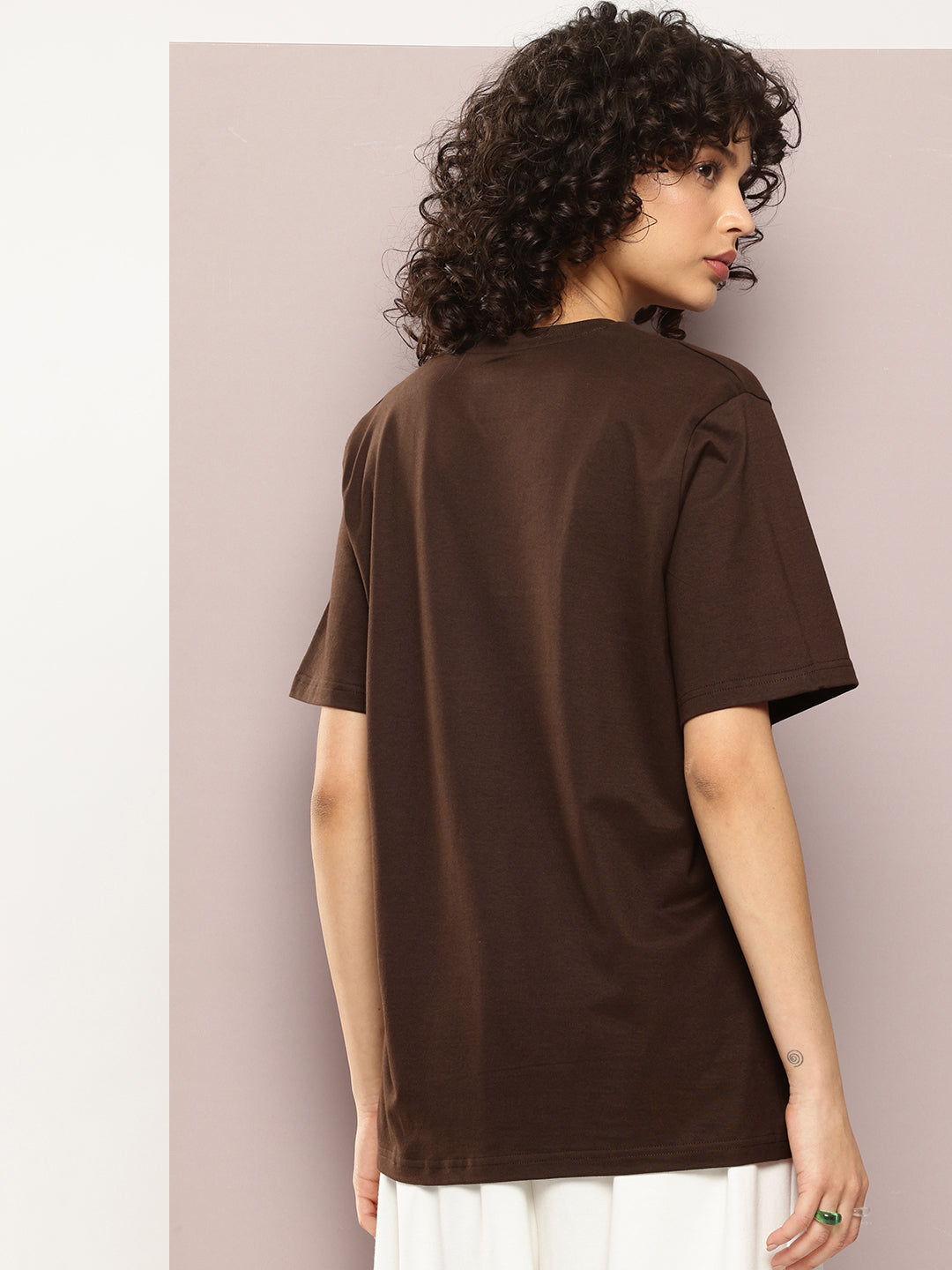 Womens Half Sleeve Round Neck Printed Oversized Fit Tshirts